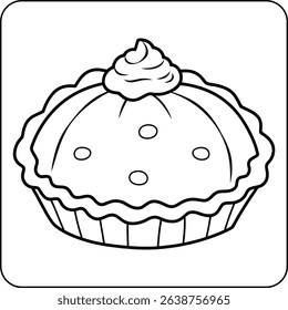 simple and bold Pumpkin Pie Coloring Page