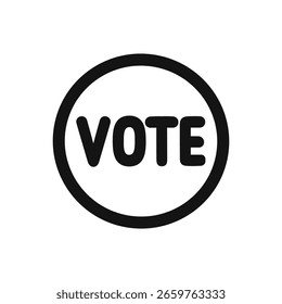 Simple Bold Round Vote Sign Symbol Shape Element Graphic