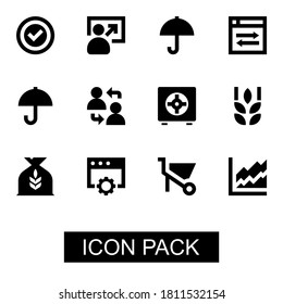 Simple bold vector icons related to start-up company. Symbols such as business, website and other start-up related items are included in this set. Editable vector, still looks perfect in medium size.