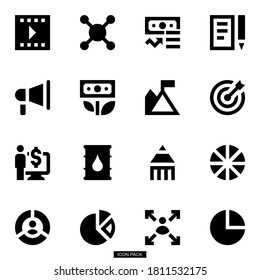 Simple bold vector icons related to start-up company. Symbols such as business, website and other start-up related items are included in this set. Editable vector, still looks perfect in medium size.
