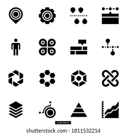 Simple bold vector icons related to start-up company. Symbols such as business, website and other start-up related items are included in this set. Editable vector, still looks perfect in medium size.