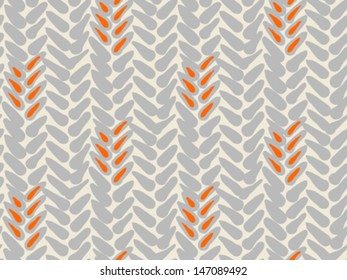 Simple bold vector pattern with wide brushstrokes in silver and orange colors. Texture in hipster style for web, print, wallpaper, fall fashion fabric, textile, website or holiday Christmas decor