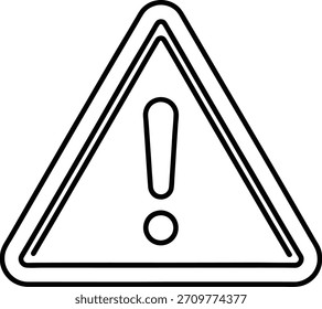 Eine einfache, fette Warnzeichen-Grafik. Dieses aufsehenerregende Icon eignet sich perfekt für digitale Designs und Sicherheitsmaterialien. Verwenden Sie diese Option, um wichtige Informationen hervorzuheben.