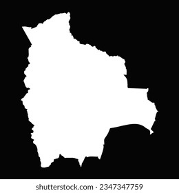 Simple Bolivia Map Isolated on Black Background, can be used for business designs, presentation designs or any suitable designs.