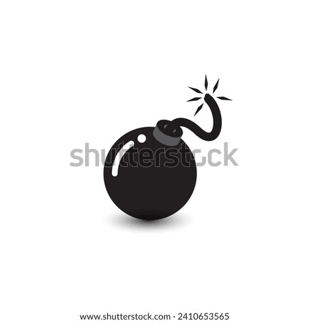 Simple Bomb icon vector illustration on a White background. Flat design style. vector bomb icon, bomb icon Eps10. bomb icons and symbols.