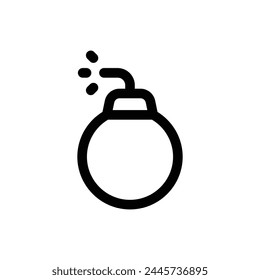 Icono de línea Bomba simple aislado sobre un fondo blanco