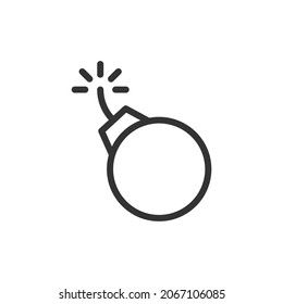 Simple bomb line icon. Premium symbol in stroke style. Design of bomb icon. Vector illustration.