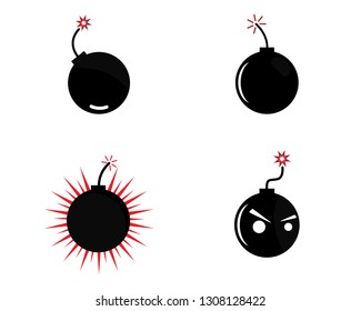 Simple Bomb Logo Vector Icon Illustration Design 