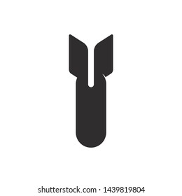 Simple bomb logo vector icon illustration design 