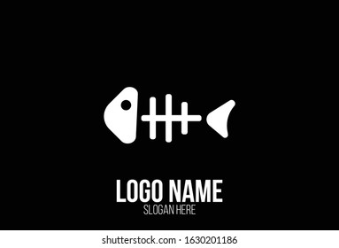 simple bone fish logo icon vector inspiration