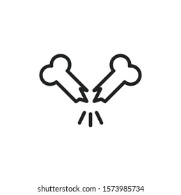 Simple bone line icon. Stroke pictogram. Vector illustration isolated on a white background. Premium quality symbol. Vector sign for mobile app and web sites.