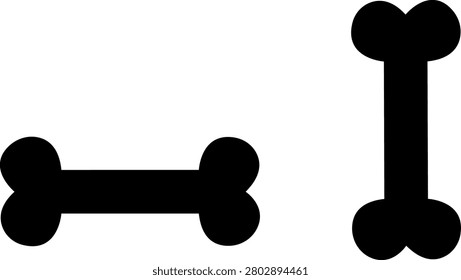 Simple bone silhouettes for dog in black vector illustration