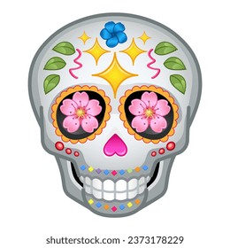Simple bone skull for Day of the Dead Large size of emoji skull