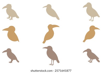 Simple Booby Bird Illustration Design Set