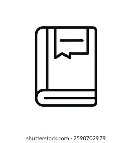 Simple Book with Bookmark Icon for Education