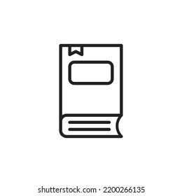 Simple Book and Bookmark Icon Vector with Line Art Style