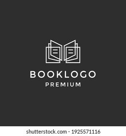 Simple Book Concept logo icon vector design on black background