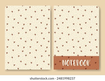 Simple book cover design in neutral color. Notebook cover page design aesthetic artwork illustration
