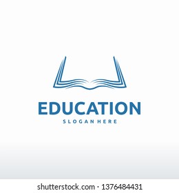 Simple Book Education logo template vector
