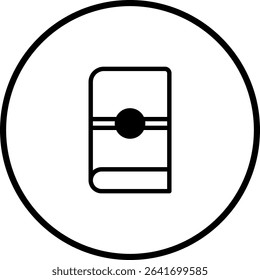 Simple book icon in a circle design offering a clean and minimalist graphic