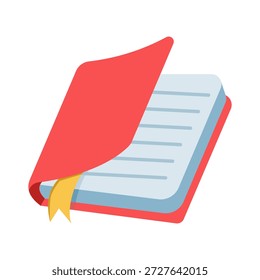 Ilustración de icono de libro simple para leer, escribir y crear documentos. Educación académica, aprendizaje, graduación y diseño conceptual de regreso a la escuela.
