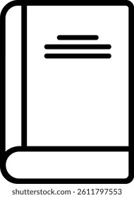 Simple book icon line art illustration