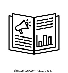simple book icon in outline style