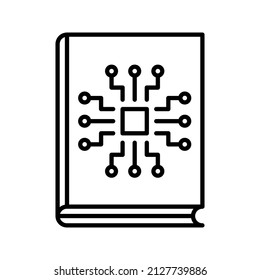 simple book icon in outline style