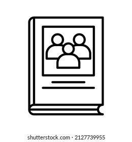 simple book icon in outline style