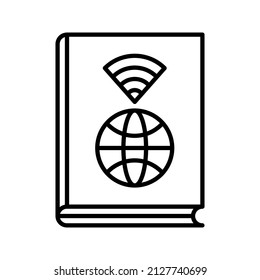 simple book icon in outline style
