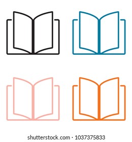 Simple book icon vector symbol. Book open for reading.