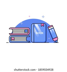Simple book illustration. Easy to edit with vector file. Can use for all your graphic design content. Especially about education.