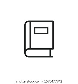 Simple book line icon. Stroke pictogram. Vector illustration isolated on a white background. Premium quality symbol. Vector sign for mobile app and web sites.