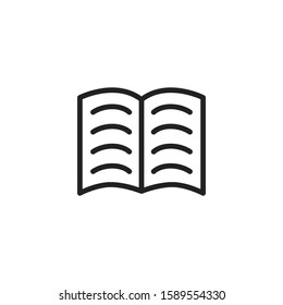 Simple book line icon. Stroke pictogram. Vector illustration isolated on a white background. Premium quality symbol. Vector sign for mobile app and web sites.