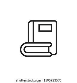 Simple book line icon. Stroke pictogram. Vector illustration isolated on a white background. Premium quality symbol. Vector sign for mobile app and web sites.