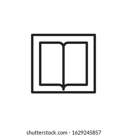 Simple book line icon. Stroke pictogram. Vector illustration isolated on a white background. Premium quality symbol. Vector sign for mobile app and web sites.