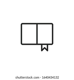 Simple book line icon. Stroke pictogram. Vector illustration isolated on a white background. Premium quality symbol. Vector sign for mobile app and web sites.