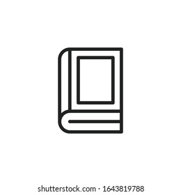 Simple book line icon. Stroke pictogram. Vector illustration isolated on a white background. Premium quality symbol. Vector sign for mobile app and web sites.