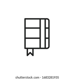 Simple book line icon. Stroke pictogram. Vector illustration isolated on a white background. Premium quality symbol. Vector sign for mobile app and web sites.