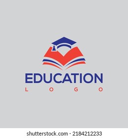 simple book logo design Graduation hat logo image university concept template design icon