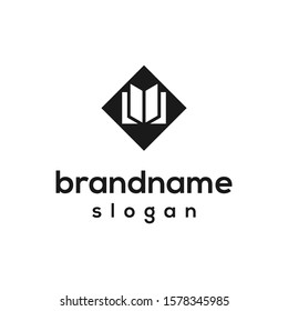 Simple book logo design vector