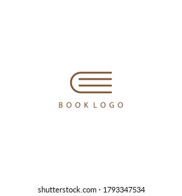 simple book logo outline icon design template vector
