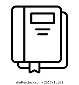 Simple Book outline icon. The icon can be used for websites, print templates, presentation templates, illustrations, etc