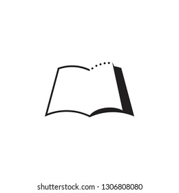 simple book silhouette shadow design logo
