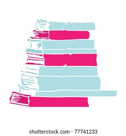 Simple Book Stack Silhouette, Vector.