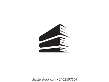 plantilla de diseño de logotipo de escaleras de libro simple