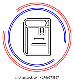 Simple Book. Thin line pictogram - outline editable stroke