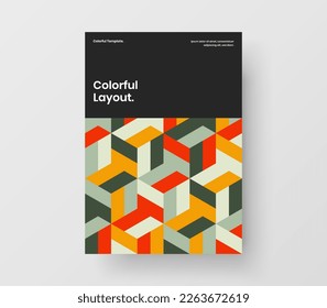 Simple booklet A4 design vector concept. Creative geometric pattern cover layout.