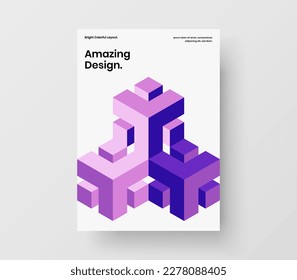 Simple booklet A4 design vector concept. Multicolored geometric pattern corporate identity layout.