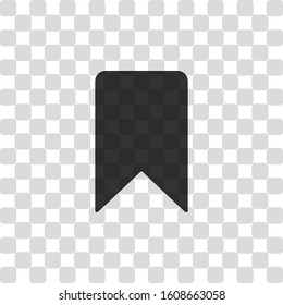 simple bookmark icon. Black symbol on transparency grid